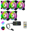 Computer CPU RGB luminous Radiator 5 Fans+Remote Control - Fan Cooling by PMC TechLife | Online Shopping South Africa | PMC TechLife | Buy Now Pay Later Mobicred