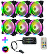 Computer CPU RGB luminous Radiator 6 Fans+Remote Control - Fan Cooling by PMC TechLife | Online Shopping South Africa | PMC TechLife | Buy Now Pay Later Mobicred