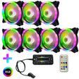 Computer CPU RGB luminous Radiator 7 Fans+Remote Control - Fan Cooling by PMC TechLife | Online Shopping South Africa | PMC TechLife | Buy Now Pay Later Mobicred