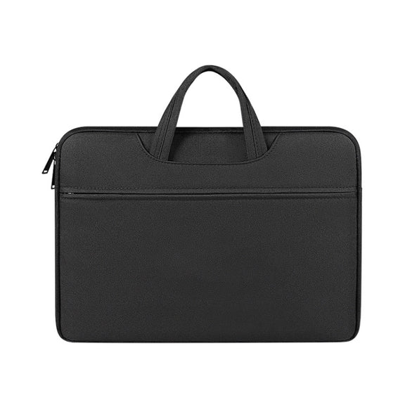 ST01 Large-Capacity Water-resistant Shock-Absorbing Laptop Handbag, Size: 14.1-15.4 inches(Mysterious Black)