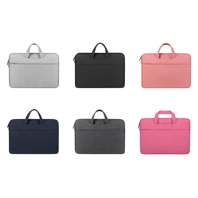 ST01 Large-Capacity Water-resistant Shock-Absorbing Laptop Handbag, Size: 14.1-15.4 inches(Navy Blue)