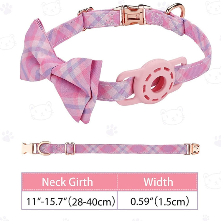 Pet Tracker Collar Insert Buckle Bow Collar For AirTag(Luminous Blue)
