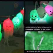 Halloween LED White Yarn Skull Ghost Festival Horror Atmosphere Decorative Lights, Style: 5m 20 Lights (White)