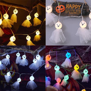 LED Halloween Decoration Luminous Cloth Ghost Ornament String Light 1.5m 10 Lights(Warm White)