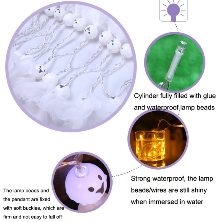 LED Halloween Decoration Luminous Cloth Ghost Ornament String Light 6m 40 Lights(White)