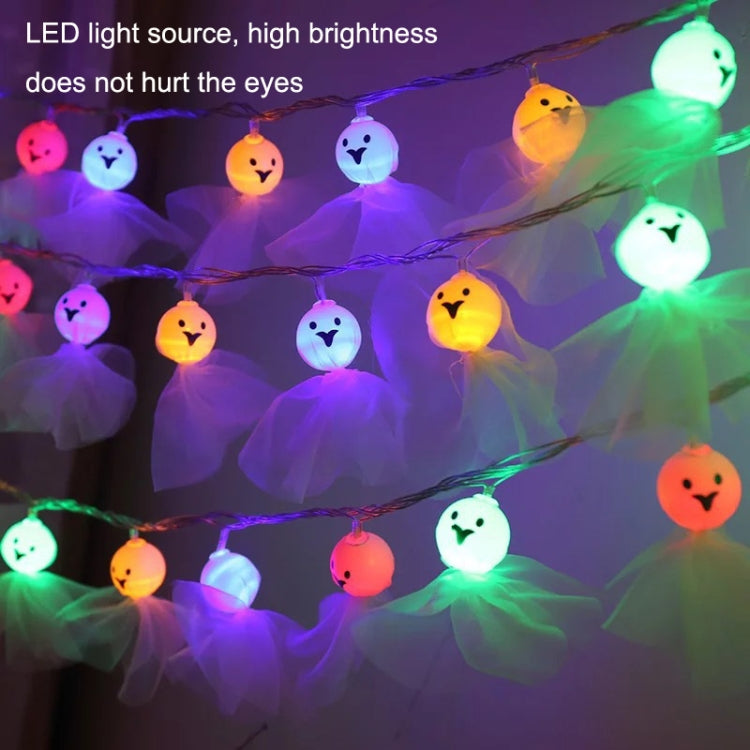 LED Halloween Decoration Luminous Cloth Ghost Ornament String Light 6m 40 Lights(White)