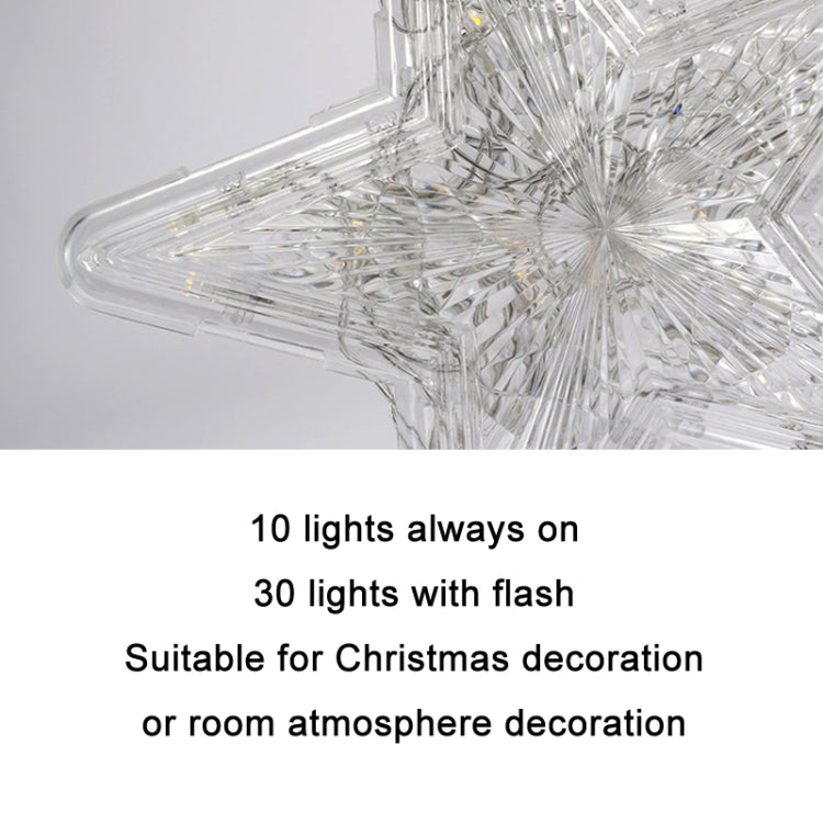 Christmas Tree Top Light LED Glowing Star Lights, Size: Large EU Plug(White)
