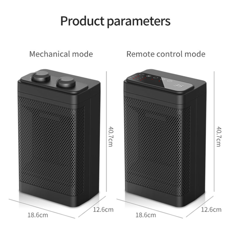 Office Household Mute Desktop Shaking Head Electric Heaters, Spec: Knob (EU Plug)