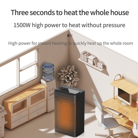 Office Household Mute Desktop Shaking Head Electric Heaters, Spec: Knob (EU Plug)