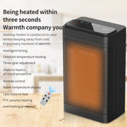 Office Household Mute Desktop Shaking Head Electric Heaters, Spec: Screen (EU Plug)