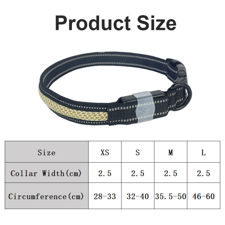 LED Rechargeable Wear-resistant and Water-resistant Pet Lighting Collar, Size: L(Black)