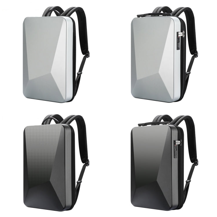 Bopai 61-93318A Hard Shell Water-resistant Expandable Backpack with USB Charging Hole, Spec: Regular (Silver)