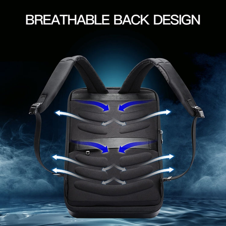 Bopai 61-93318A Hard Shell Water-resistant Expandable Backpack with USB Charging Hole, Spec: Regular (Silver)