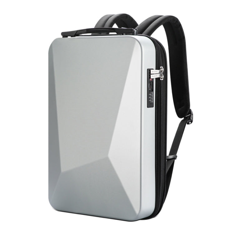 Bopai 61-93318A Hard Shell Water-resistant Expandable Backpack with USB Charging Hole, Spec: Password (Silver)