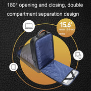 Bopai 61-70111 Cowhide Multi-compartment Water-resistant Anti-theft Backpack with USB Charging Hole(Black)