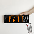 6629 13 Inch Multifunctional LED Living Room Large Screen Wall Clock(Black Shell Orange Light) - Wall Clock by PMc TechLife | Online Shopping South Africa | PMc TechLife | Buy Now Pay Later Mobicred