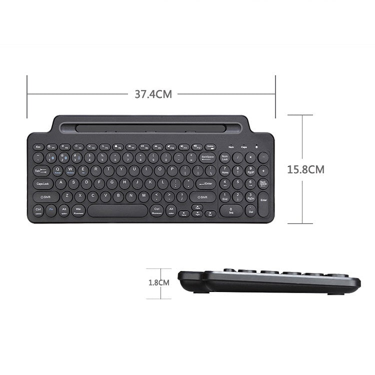 2.4G Bluetooth Wireless Keyboard With Card Slot Bracket No Touchpad