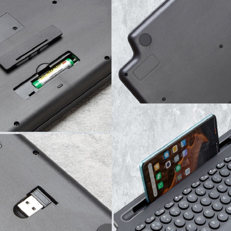 2.4G Bluetooth Wireless Keyboard With Card Slot Bracket No Touchpad