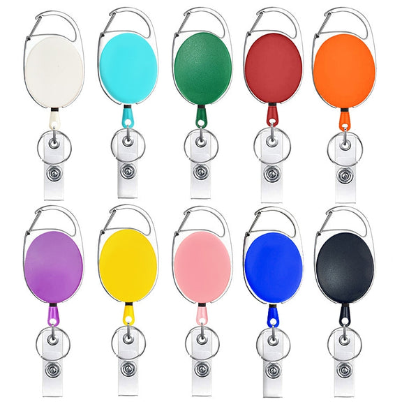 68cm Retractable Pull Badge Reel Zinc Alloy ID Lanyard Name Tag Card Badge Holder(Red)