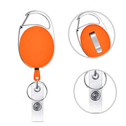 68cm Retractable Pull Badge Reel Zinc Alloy ID Lanyard Name Tag Card Badge Holder(Pink)