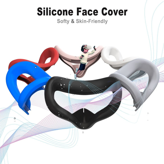 VR Silicone Eye Mask+Lens Protective Cover+Joystick Hat, For Meta Quest 2(Black)