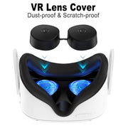 VR Silicone Eye Mask+Lens Protective Cover+Joystick Hat, For Meta Quest 2(Black)