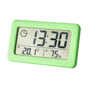 YD005 Mini Light and Thin LCD Screen Temperature/Humidity Meter Electronic Clock(Green)
