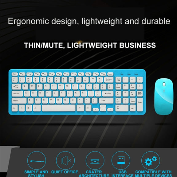MLD-568 Office Gaming Mute Wireless Mouse Keyboard Set(Pink)