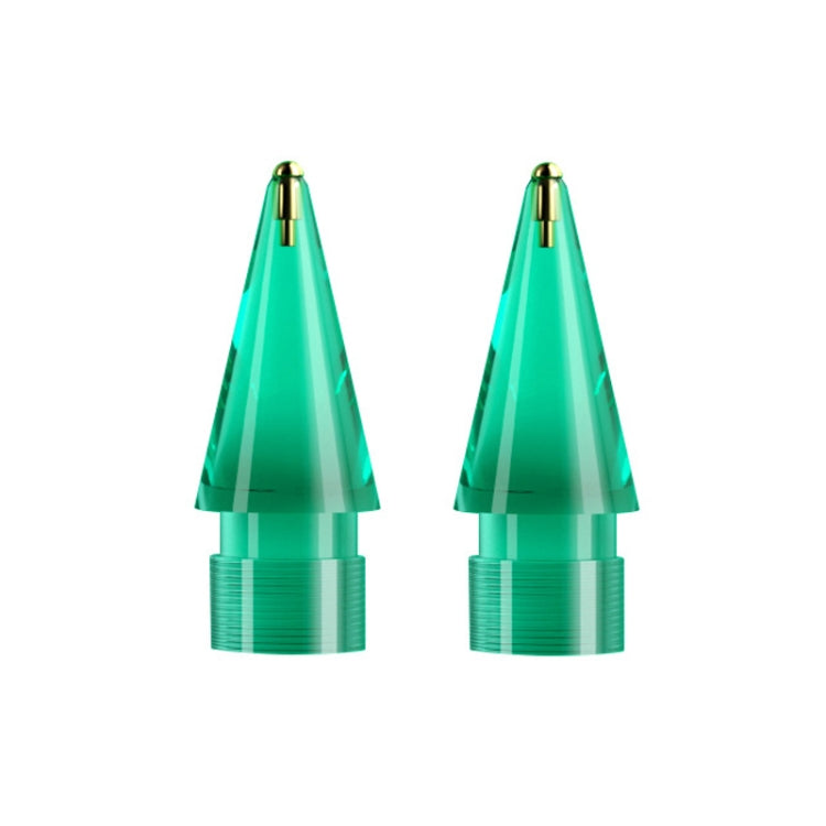 For Apple Pencil 1/2 2pcs Stylus Transparent Replacement Needle Nib, Spec: Round (Green)