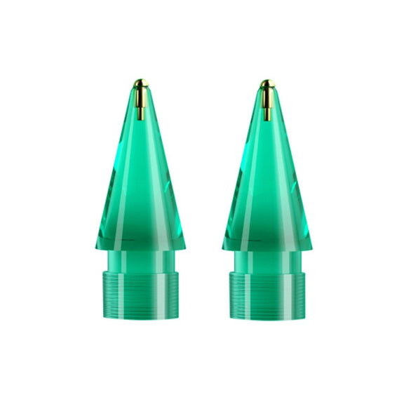 For Apple Pencil 1/2 2pcs Stylus Transparent Replacement Needle Nib, Spec: Round (Green)