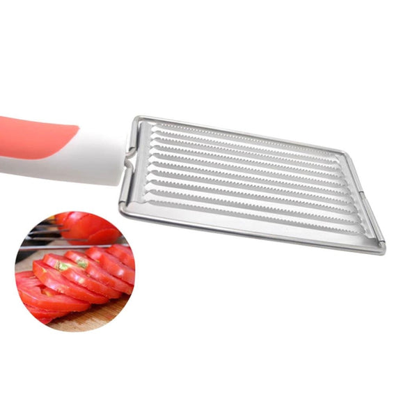 Tomato Luncheon Meat Slicer Non-slip Stainless Steel Fruit Cutter(Purple)
