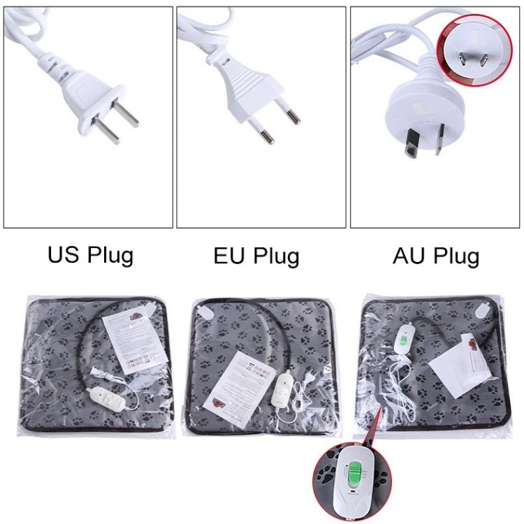 Water-resistant Bite-proof Wear-resistant Adjustable Temperature Pet Electric Blanket, Specification: 45x45cm(AU Plug Flower)