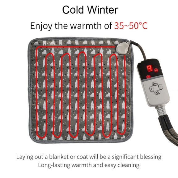 CW45 45x45cm Multi-level Temperature Regulating Timing Pet Heating Pad, Spec: UK Plug