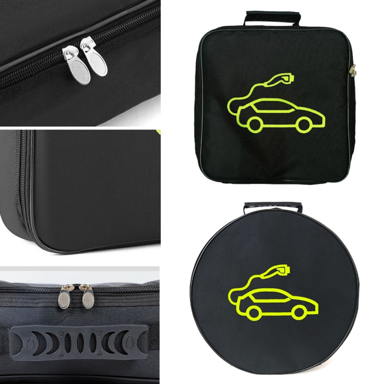 Car Charging Cable Storage Bag Carry Bag For Electric Vehicle Charger Plugs,Spec: Round  With Logo