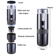 Fully Automatic Portable Wireless Coffee Machine(Black)