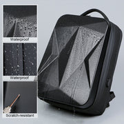160 Large Capacity ABS Water-resistant Laptop Backpack with USB Charging Port(Black)