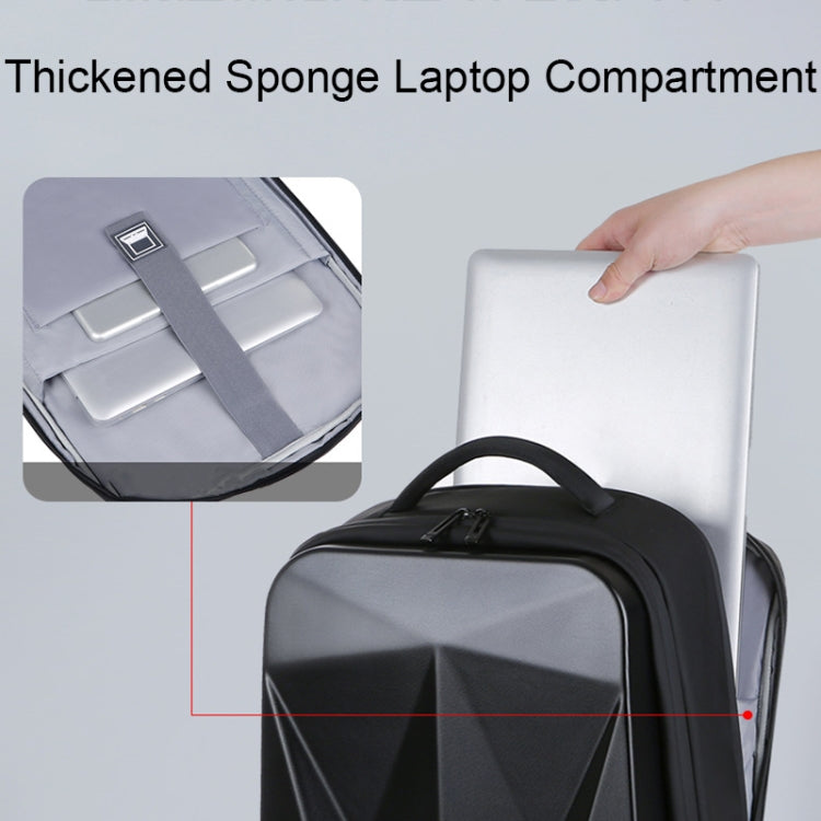 160 Large Capacity ABS Water-resistant Laptop Backpack with USB Charging Port(Black)