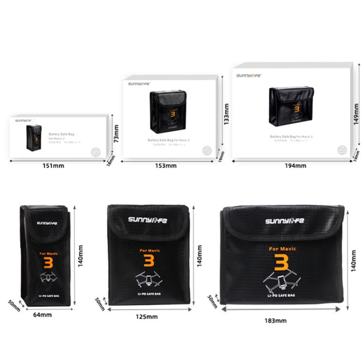 For Mavic 3 Sunnylife M3-DC105 2 In 1 Batteries Safe Storage Explosion-proof Bags