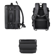 Large-capacity Water-resistant Expandable Hard Shell Backpack with USB Charging Hole(161 Dark Gray)