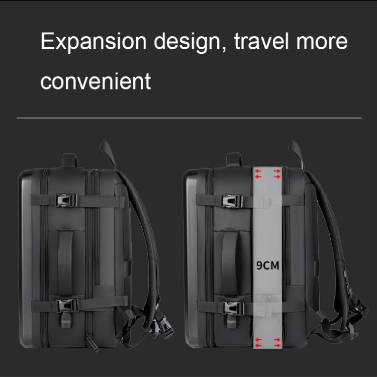 Large-capacity Water-resistant Expandable Hard Shell Backpack with USB Charging Hole(161 Dark Gray)
