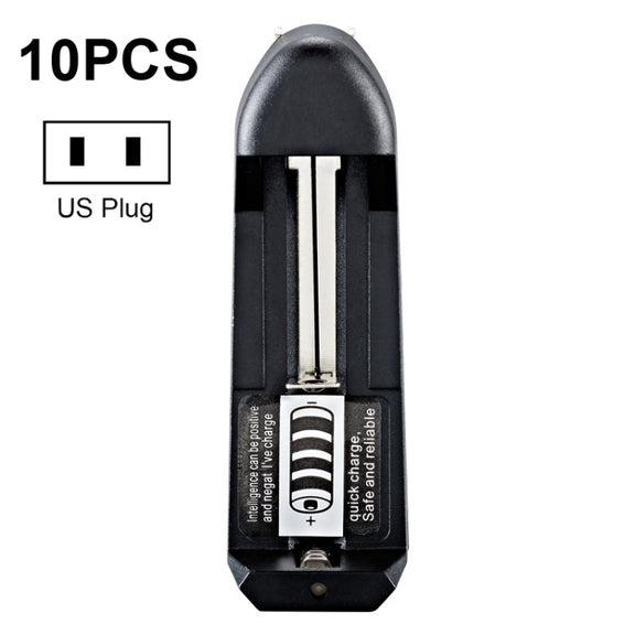 10 PCS BMAX Single Slot Direct Insert Power Supply 18650 Lithium Battery Charger(US Plug)