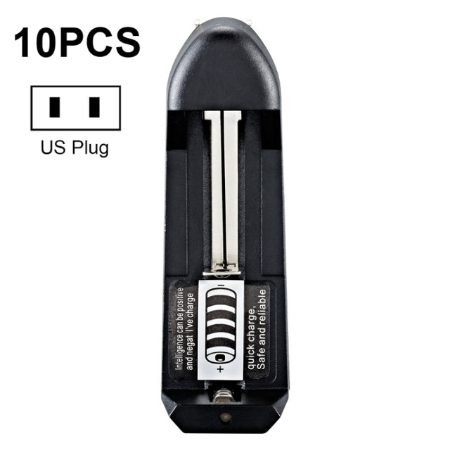 10 PCS BMAX Single Slot Direct Insert Power Supply 18650 Lithium Battery Charger(US Plug)