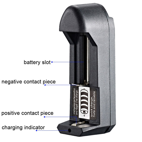 10 PCS BMAX Single Slot Direct Insert Power Supply 18650 Lithium Battery Charger(US Plug)