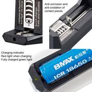 10 PCS BMAX Single Slot Direct Insert Power Supply 18650 Lithium Battery Charger(US Plug)
