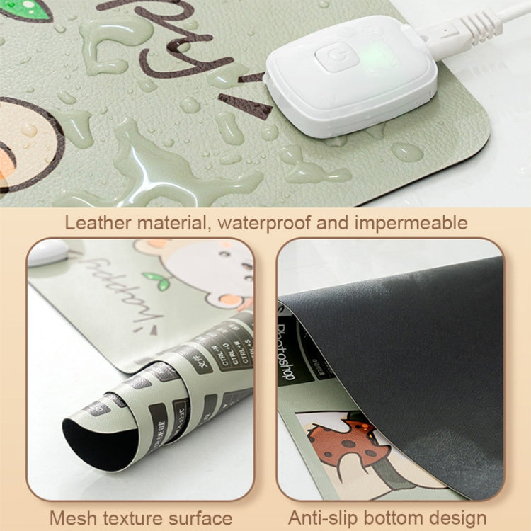Intelligent Timing Heating Water-resistant Warm Mouse Pad CN Plug, Size: 80x33cm(Cute Mouse)