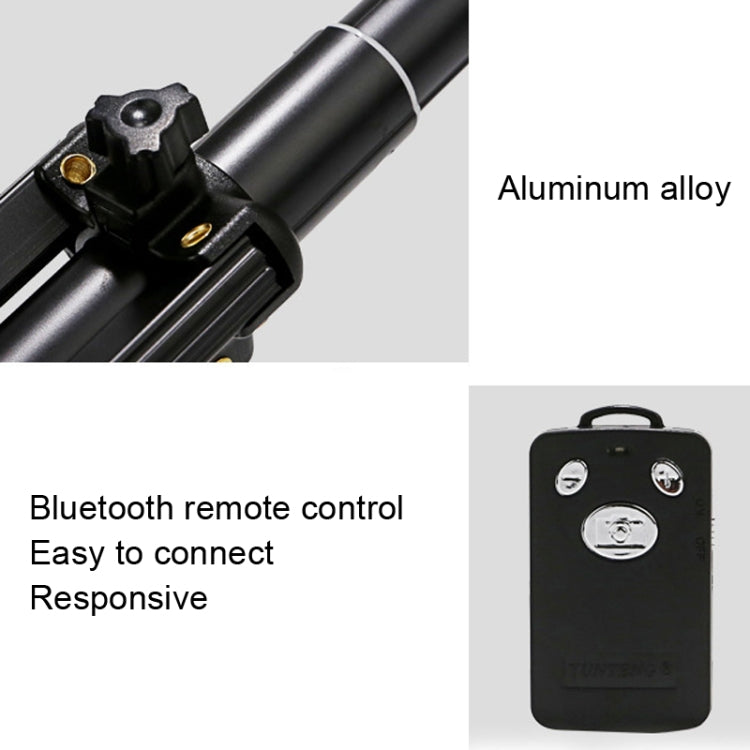 YUNTENG 1388 Selfie Stick Tripod Bluetooth Remote Control Camera Stand(Black)