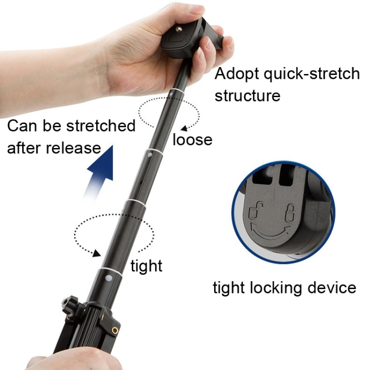 YUNTENG 1388 Selfie Stick Tripod Bluetooth Remote Control Camera Stand(Black)