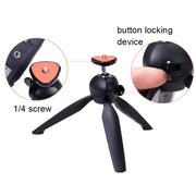 YUNTENG 228 Mini Tripod Camera Desktop Live Bracket Mobile Phone Selfie Frame(Black)