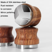 51 mm Pear Wood Stainless Steel Coffee Compressor