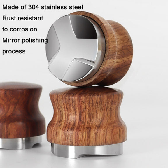 51 mm Pear Wood Stainless Steel Coffee Compressor
